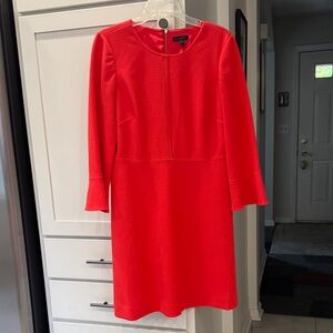 J. Crew Vibrant Red Long Sleeve Dress